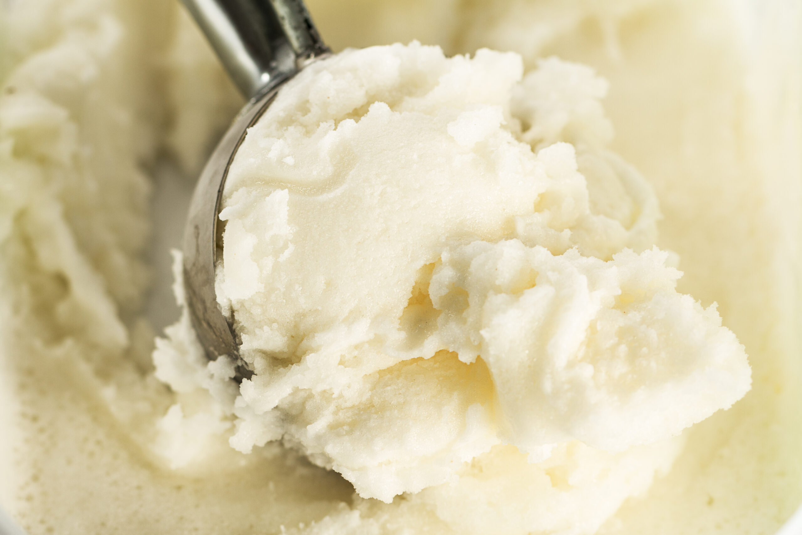 Tasty appetizing pure vanilla creamy ice cream with in ice cream