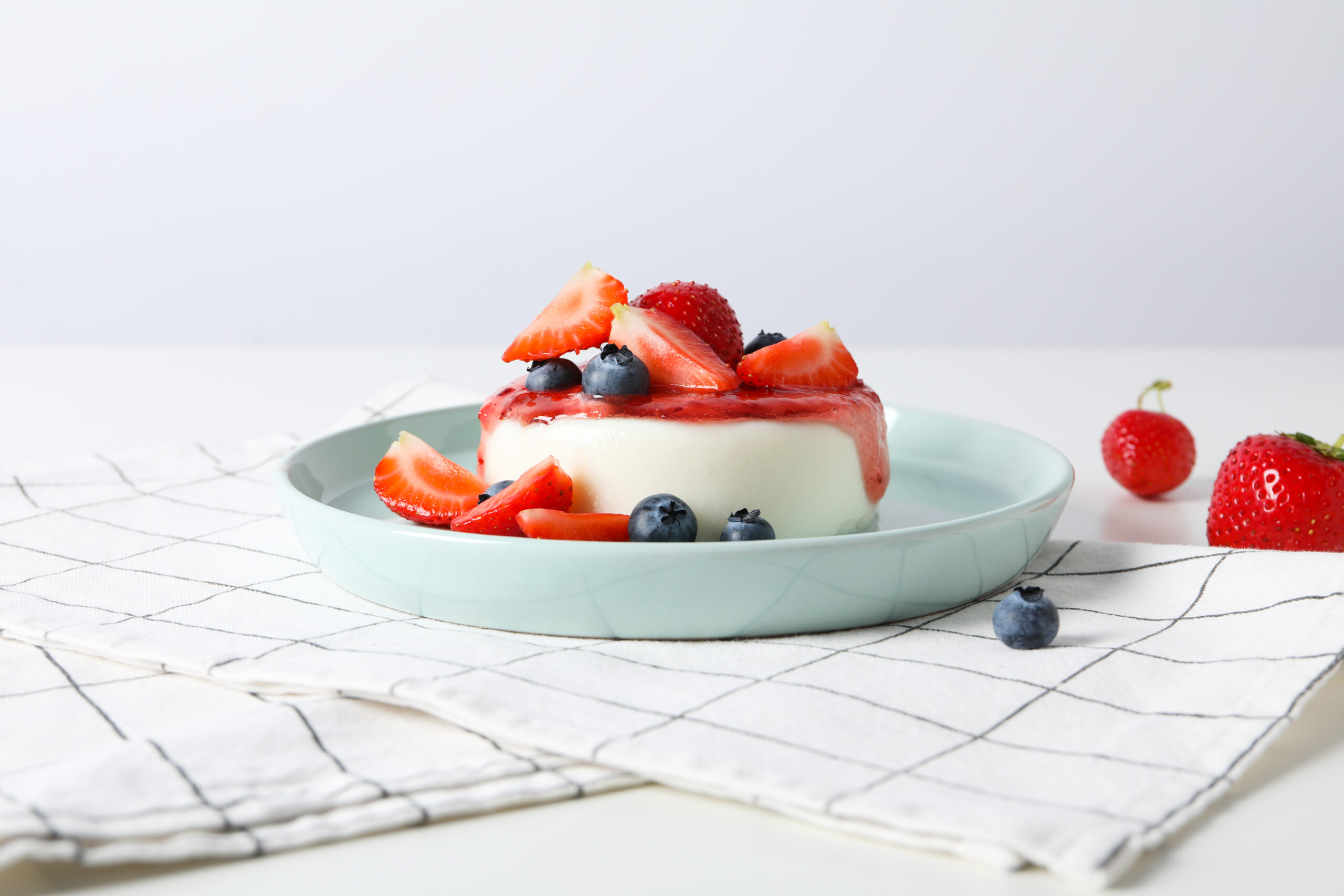 Delicious and sweet dessert – Panna Cotta, composition for tasty
